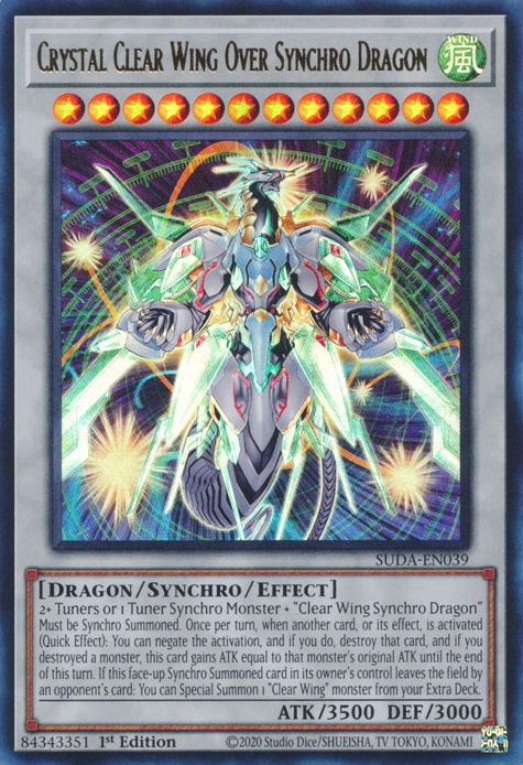 Crystal Clear Wing Over Synchro Dragon (SUDA-EN039) - Ultra Rare