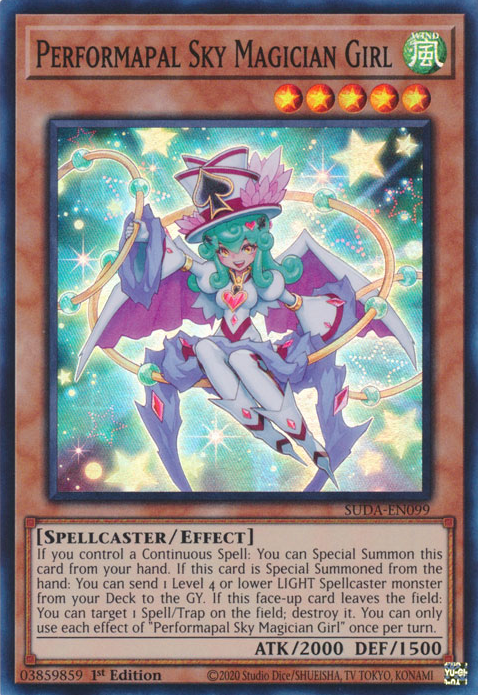 Performapal Sky Magician Girl (SUDA-EN099) - Super Rare