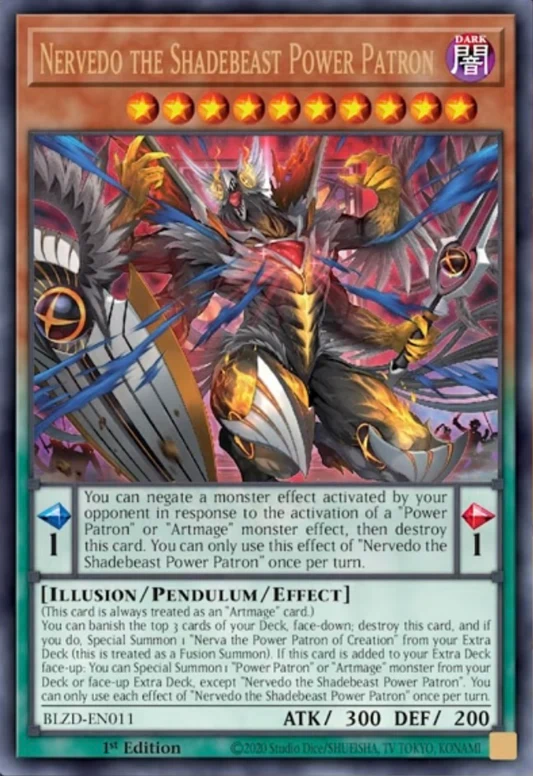 Nervedo the Shadebeast Power Patron (BLZD-EN011) - Ultra Rare