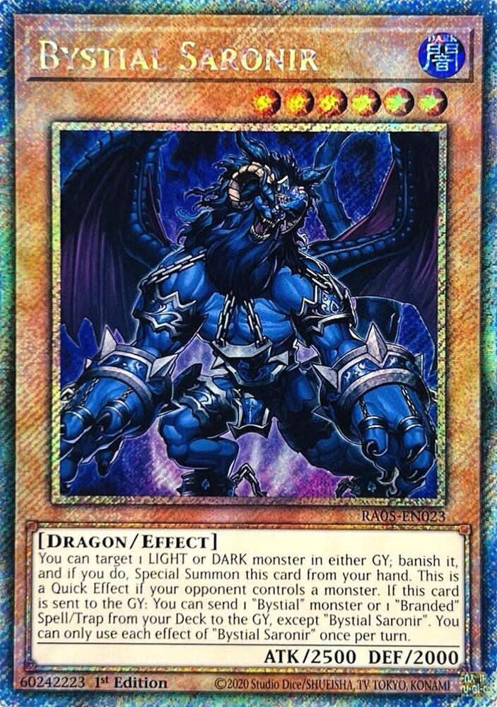 Bystial Saronir (RA05-EN023) - Platinum Secret Rare