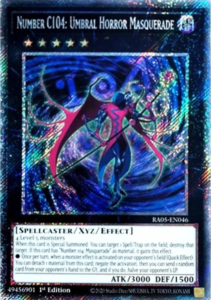 Number C104: Umbral Horror Masquerade (RA05-EN046) - Platinum Secret Rare