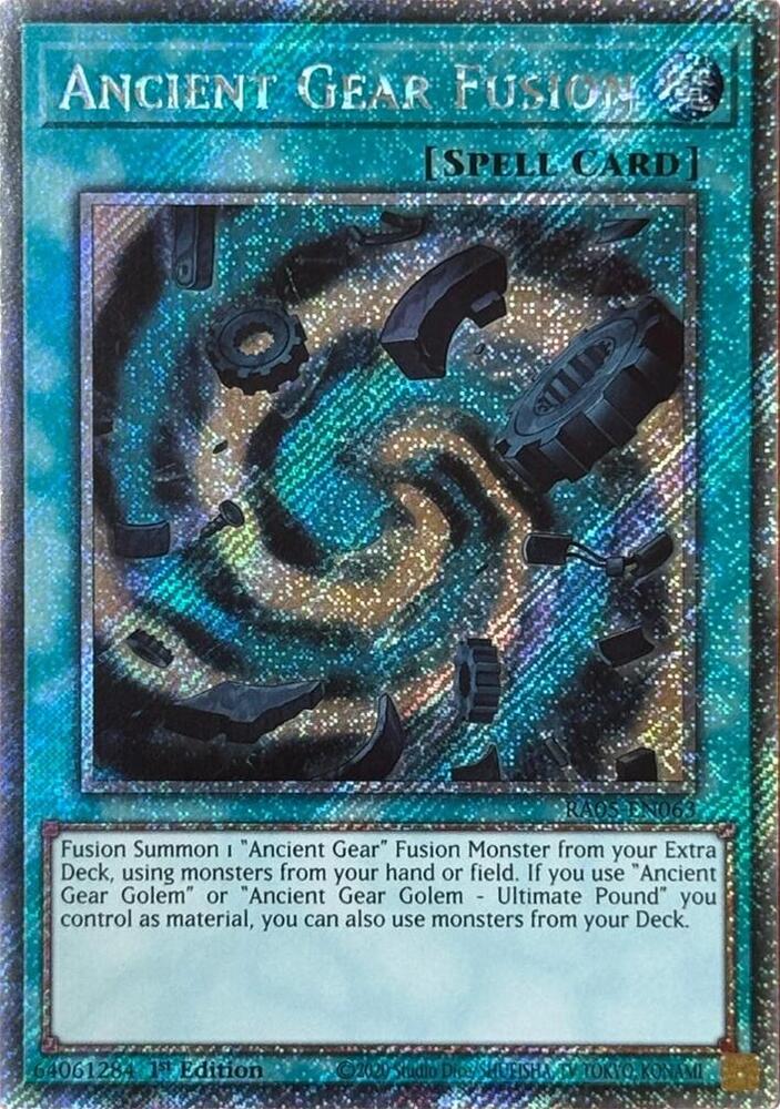 Ancient Gear Fusion (RA05-EN063) - Platinum Secret Rare