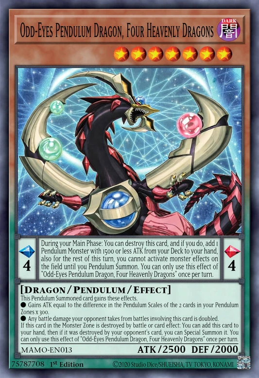 Odd-Eyes Pendulum Dragon, Four Heavenly Dragons (MAMO-EN013) - Ultra Rare